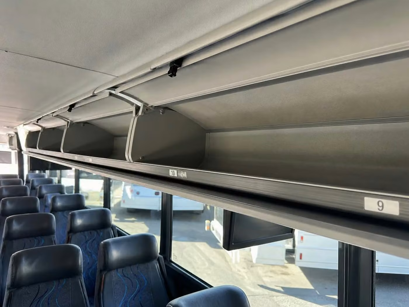 coachella 28 passenger minibus overhead storage