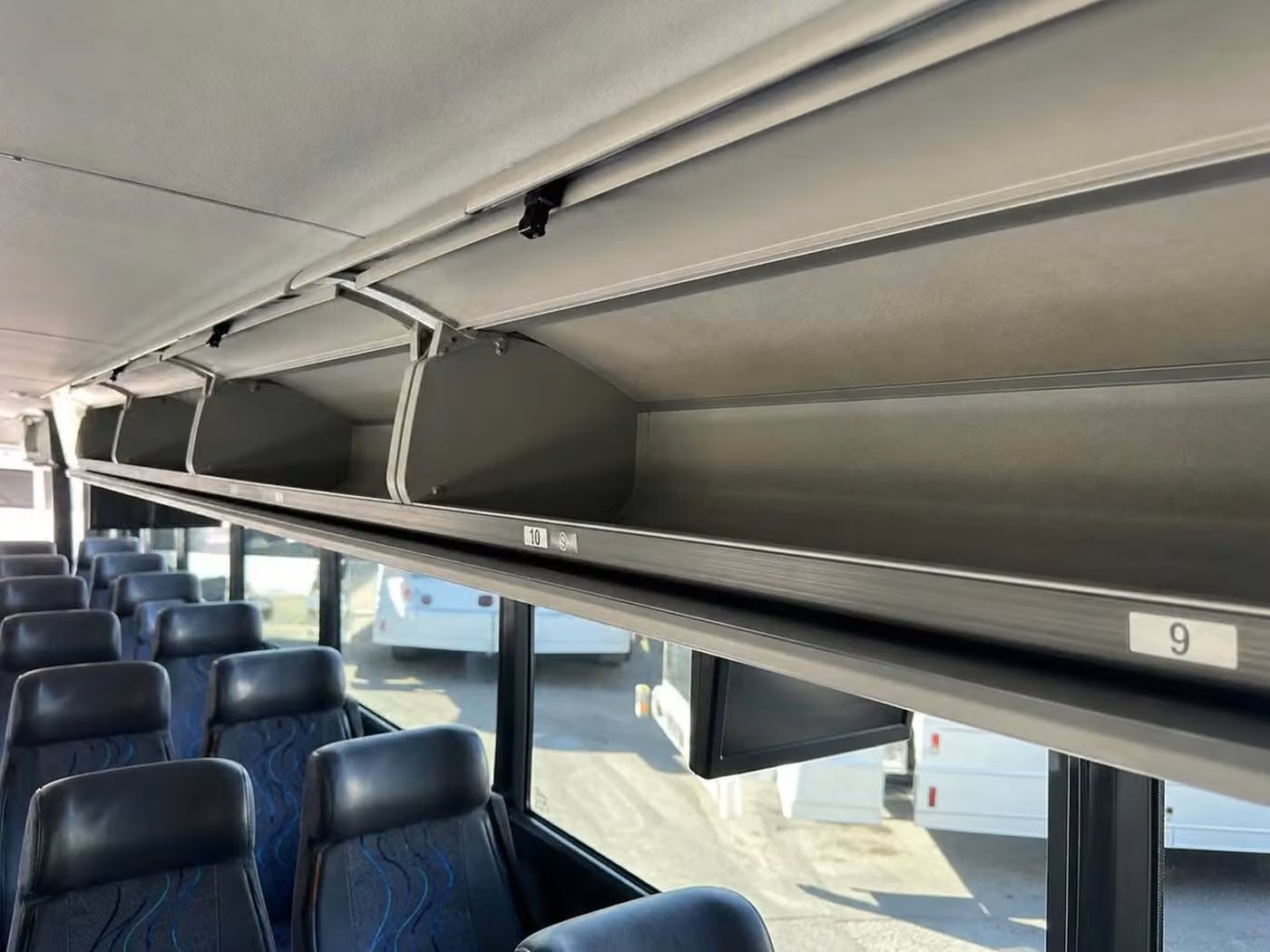 coachella 35 passenger minibus overhead storage