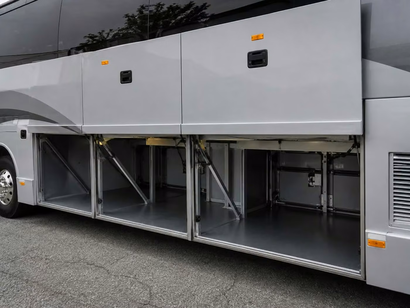 coachella 56 passenger charter bus luggage bays
