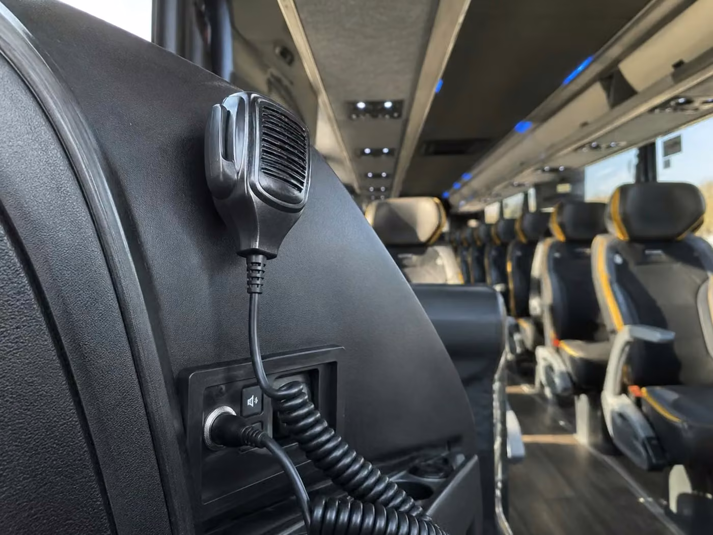 coachella 56 passenger charter bus pa system