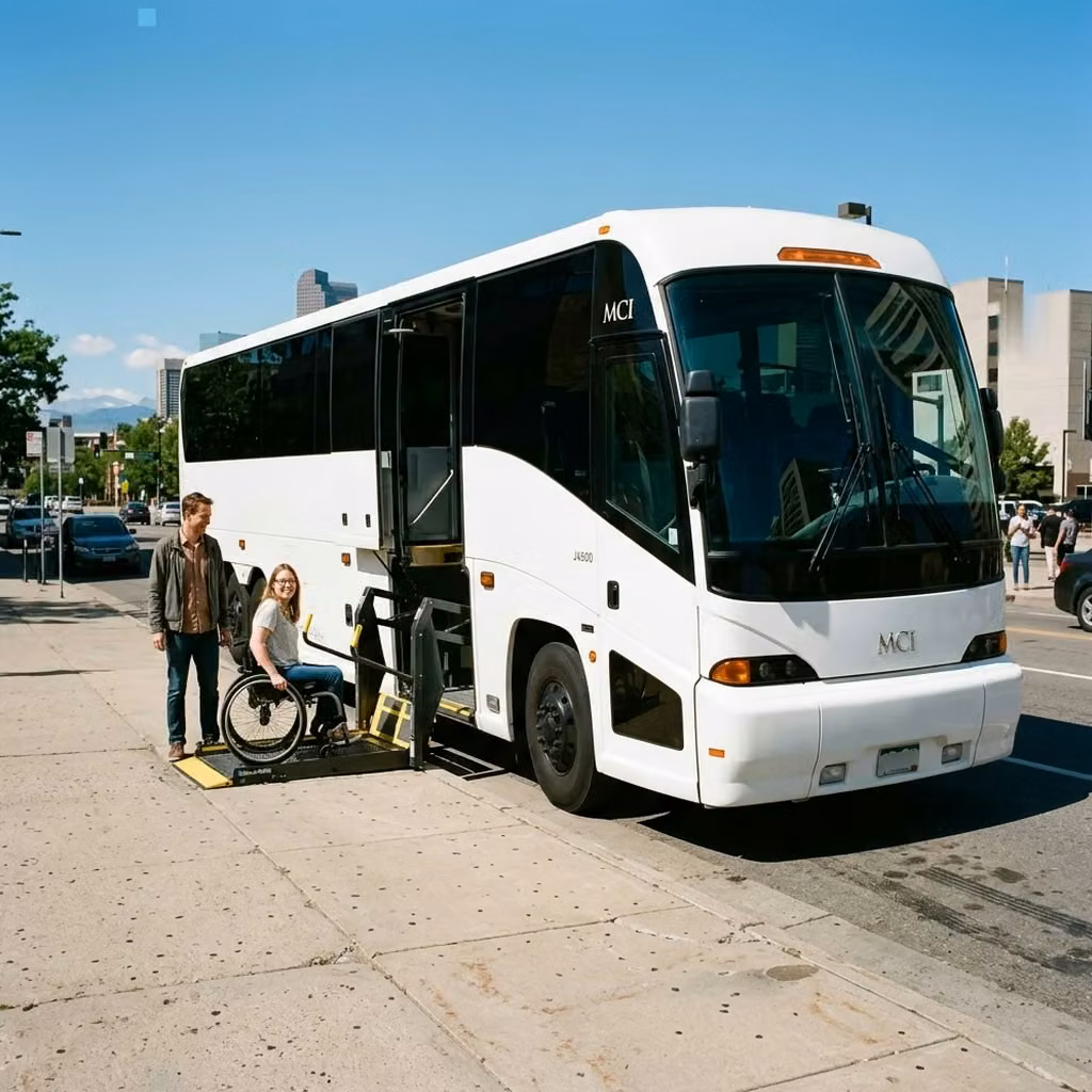 coachella 56 passenger charter bus wheelchair lift