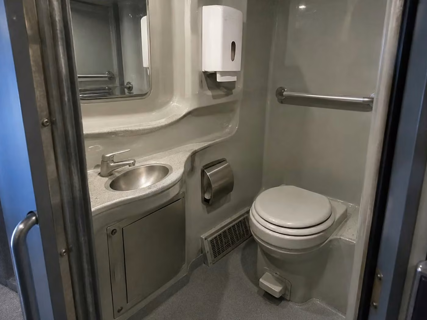 coachella charter bus onboard restroom