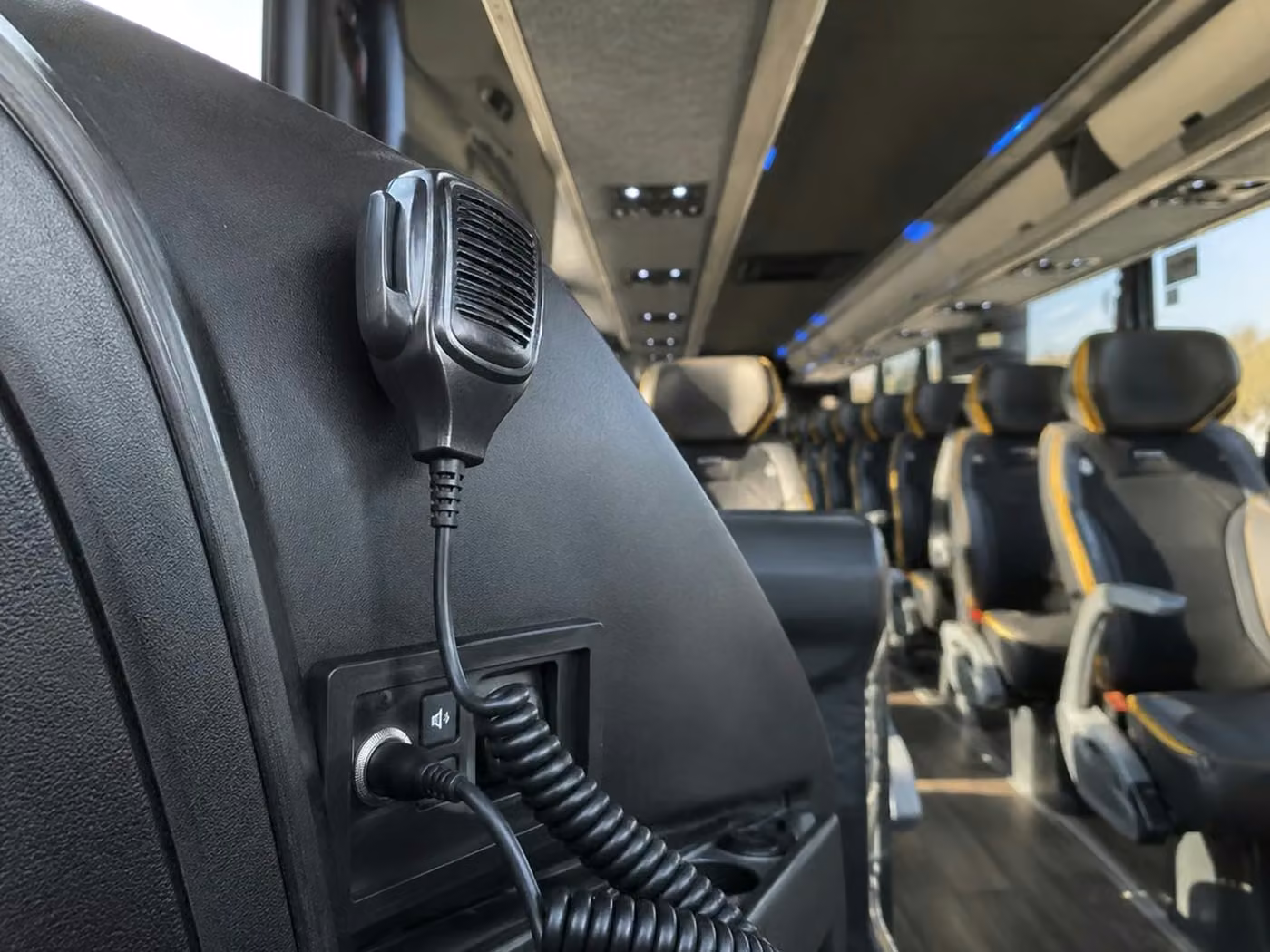 coachella charter bus pa system