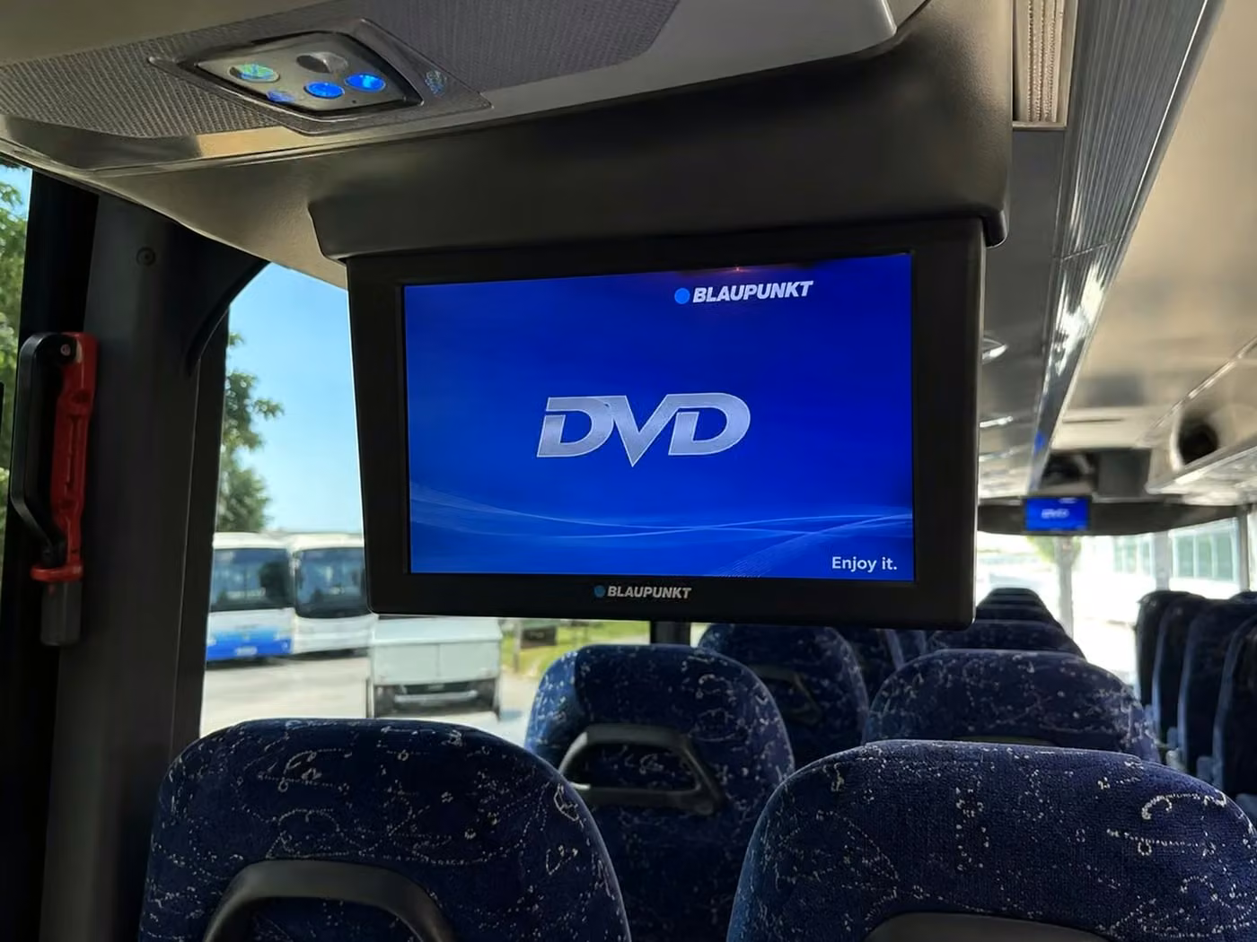 coachella charter bus tv monitors
