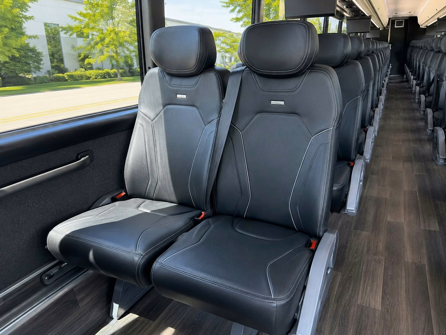 56 passenger charter bus inside